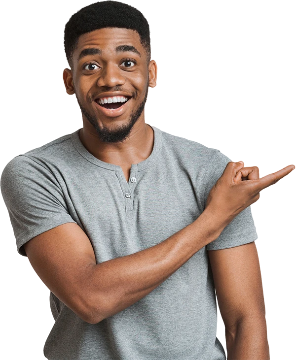 Man in Connect section pointing to form